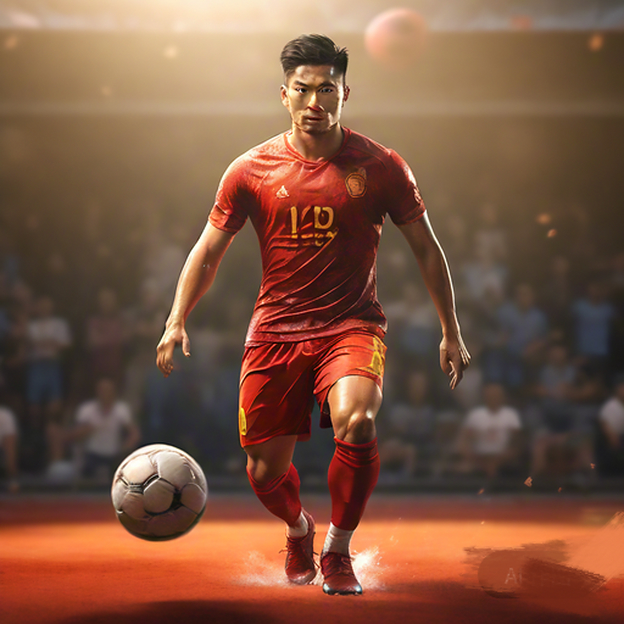 关于激烈角逐的足球赛事，球员全力以赴拼搏的信息